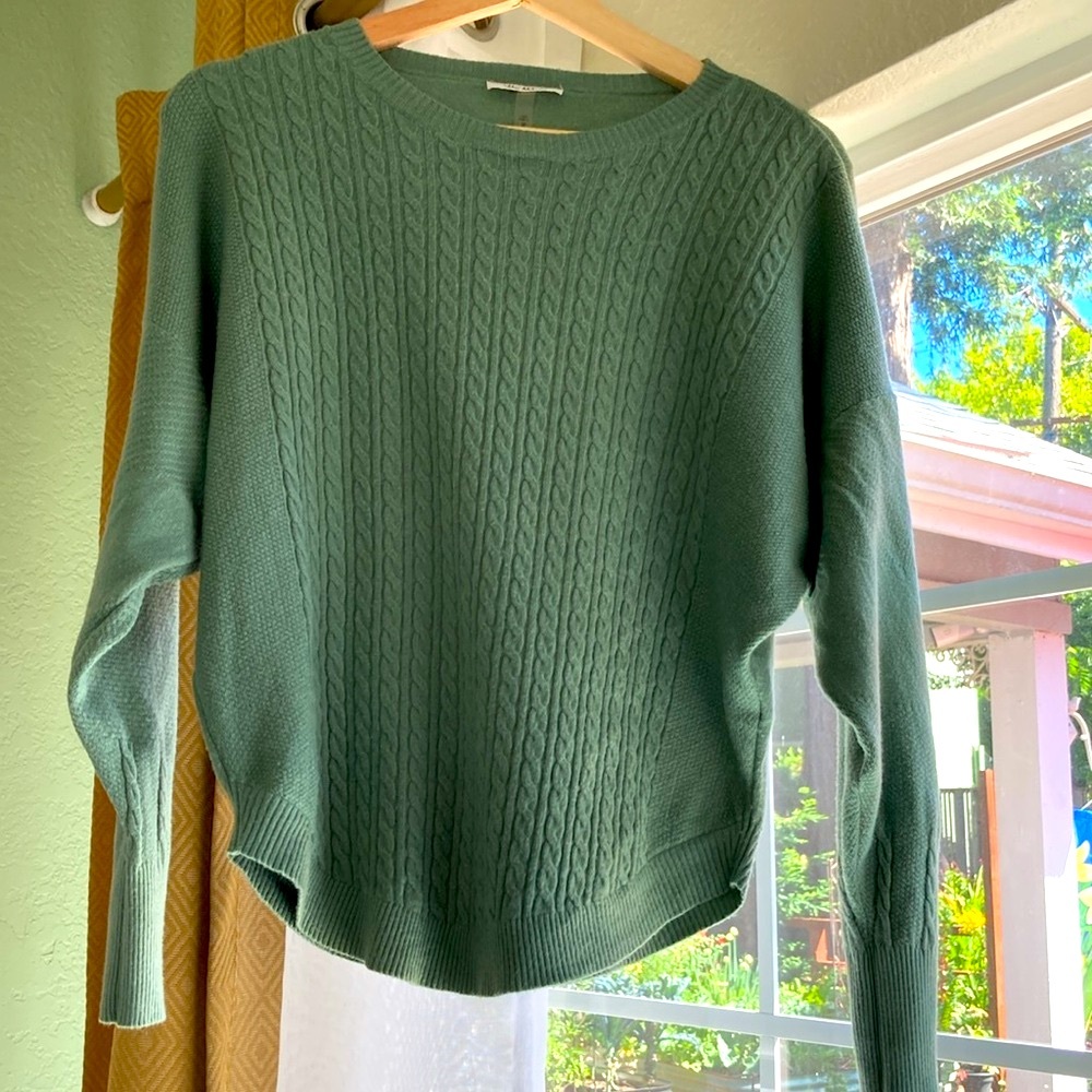 Women's Vila Milano Seafoam Green Sweater with braided knit detail, size Small